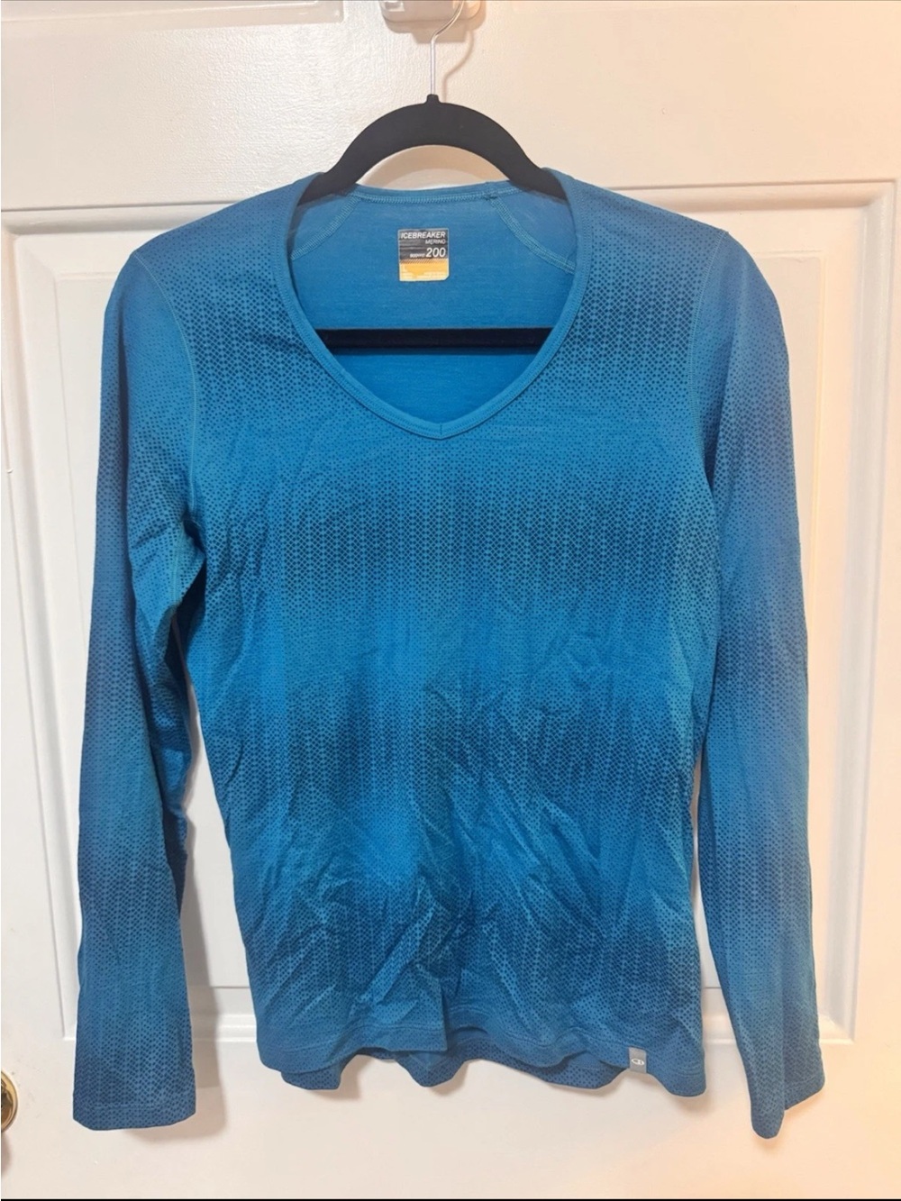Icebreaker Merino 200 Bodyfit Top Blue Women’s Size Large